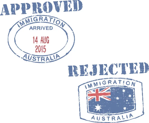 パスポートスタンプ 出入国管理局 オーストラリア — ストックベクタ