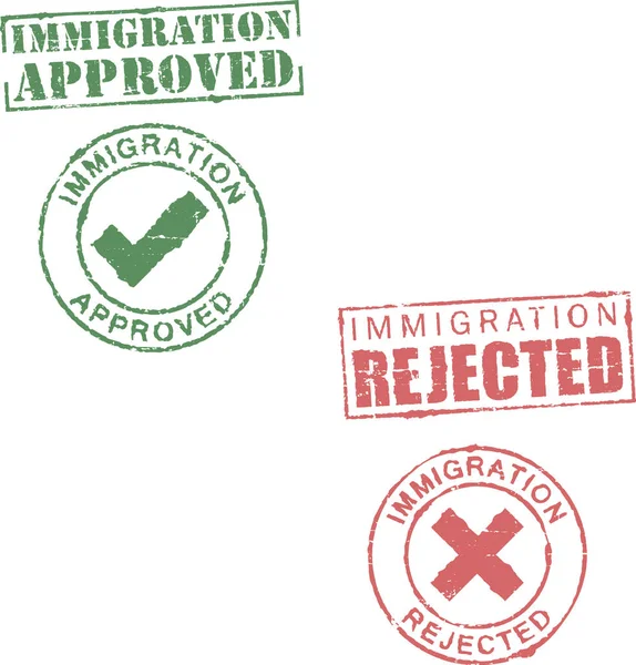 Timbres Immigration Approuvés Rejetés — Image vectorielle