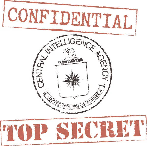 Grunge Stamps Cia Confidential Top Secret — 图库矢量图片