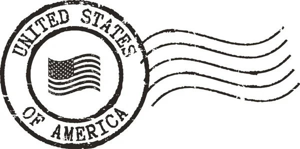 黑色邮票 United States America — 图库矢量图片