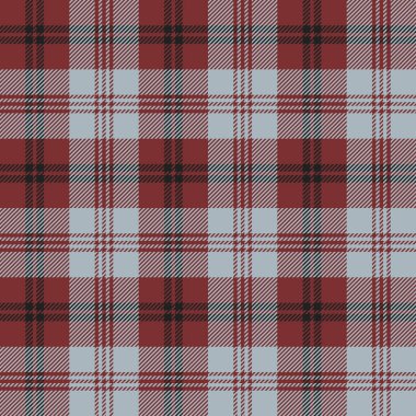 Tartan (ekoseli) pürüzsüz desen. Üç renk (açık mavi, koyu kırmızı, siyah)