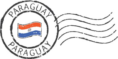 Postal grunge stamp 'Paraguay'. clipart