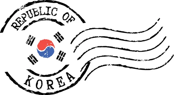 Carimbo Postal Grunge República Coreia Sul — Vetor de Stock