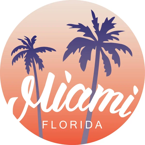 Miami Florida Grafika Koszulki Plakatu Pocztówki Typografia Pisma Ręcznego — Wektor stockowy