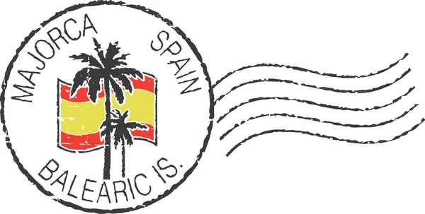 Carimbo Postal Grunge Maiorca Espanha Ilhas Baleares — Vetor de Stock