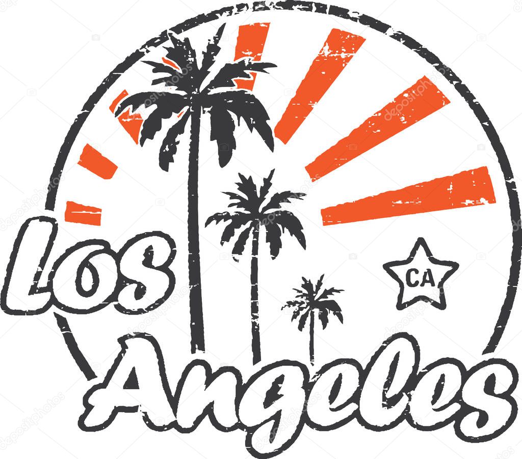 Grunge stamp ''Los Angeles''.