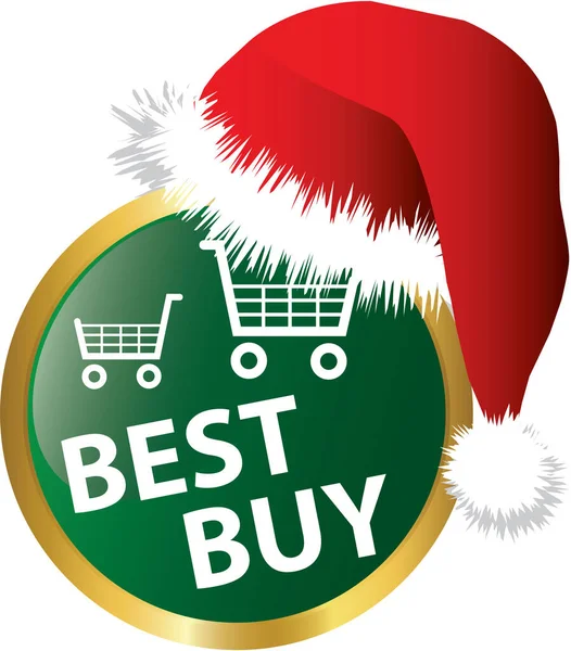 Natal Melhor Crachá Compra — Vetor de Stock