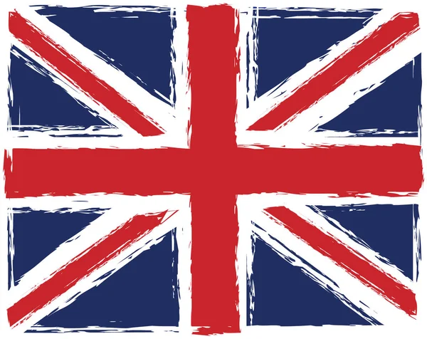 Grunge Scratched British Flag — Stock Vector