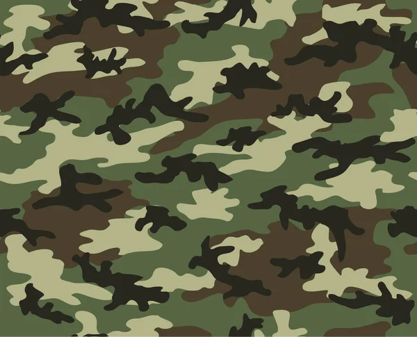 Patrón Sin Costuras Camuflaje Militar Cuatro Colores Estilo Bosque — Vector de stock