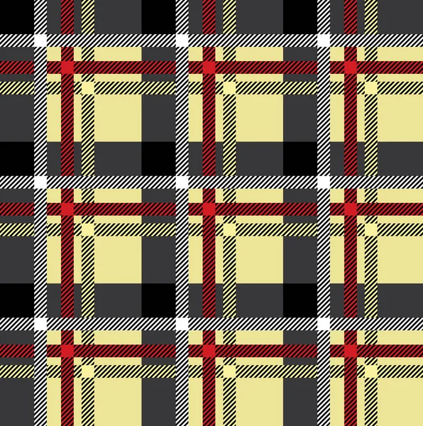 Tradiční Kostkovaný Tartan Bezešvý Vzor Textilní Skotský Kilt Červená Černá — Stockový vektor