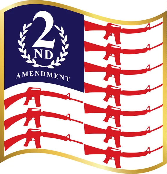 Drapeau Conceptuel Américain Deuxième Amendement Constitution Américaine Illustration Vectorielle — Image vectorielle