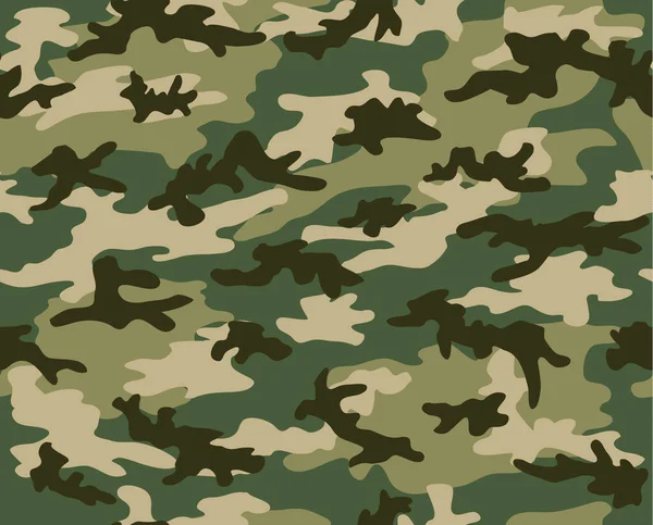 Patrón Sin Costura Militar Caza Camuflaje Cuatro Tonos Verdes — Vector de stock