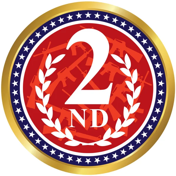 American Patriotic Badge Second Amendment Constitution Vector Illustration — Stock Vector