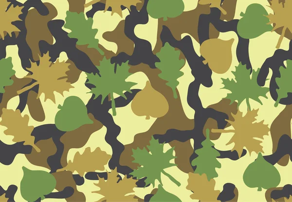 Camouflage Motif Sans Couture Feuillage Formes Ramifiées Couleurs Des Bois — Image vectorielle
