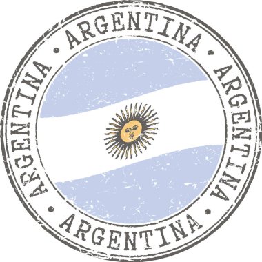İzole edilmiş grunge damgası 'Arjantin' beyaz üzerine