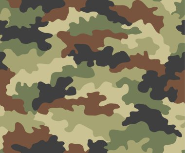 Kamuflaj kusursuz desen. Meşe yaprağı formları. Beş orman rengi.
