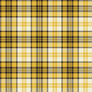 Ekose (tartan) pürüzsüz desen. Sarı, siyah ve beyaz çizgiler. İskoç, oduncu ve hippi tarzı..