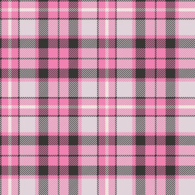 Ekose (tartan) pürüzsüz desen. Pembe, siyah ve beyaz çizgiler.. 