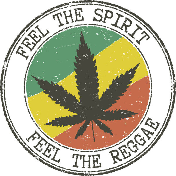 Reggae rubber grunge stamp