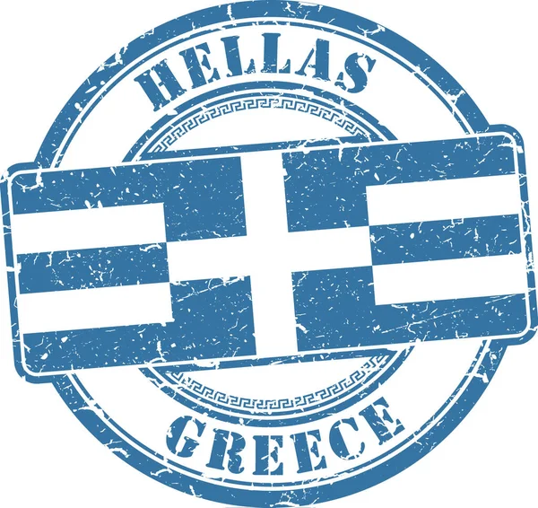 Σφραγίδα Grunge Ελλάδα Ελληνική Σημαία Στη Μέση — Διανυσματικό Αρχείο