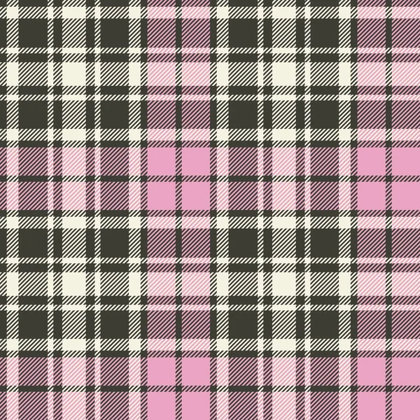 Xadrez Tartan Padrão Sem Costura Cor Preta Rosa Branca Escocês — Vetor de Stock