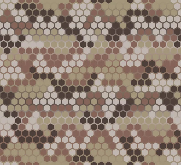 Patrón Sin Costura Camuflaje Formas Panal Hexagonal — Vector de stock