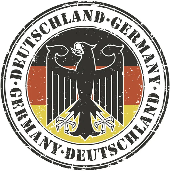 Sello Grunge Alemania Bandera Alemana Águila Medio — Vector de stock
