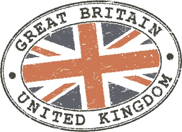 Gran Bretagna Regno Unito Francobollo Grunge — Vettoriale Stock