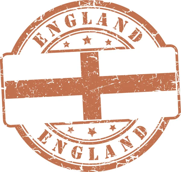 Grunge Stamp English Bandeira —  Vetores de Stock