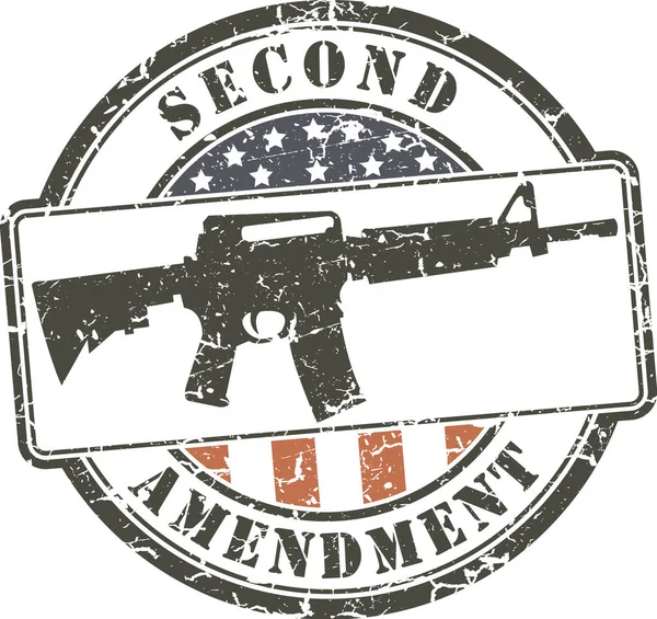 Grunge Stamp Second Amendment Assault Rifle — Stock Vector