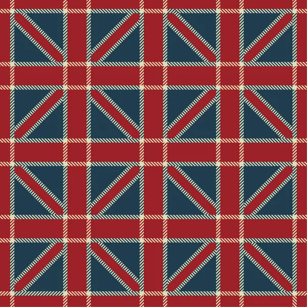 Plaid Tartán Patrón Sin Costura Bandera Británica Estilo Moda Leñador — Vector de stock