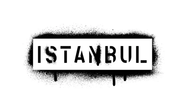 Istanbul Inscrição Cidade Mais Populosa Turquia Spray Graffiti Stencil Com — Vetor de Stock