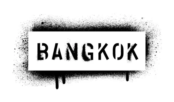 Inscrição Bangkok Capital Tailândia Spray Graffiti Stencil Isolado Fundo Branco — Vetor de Stock