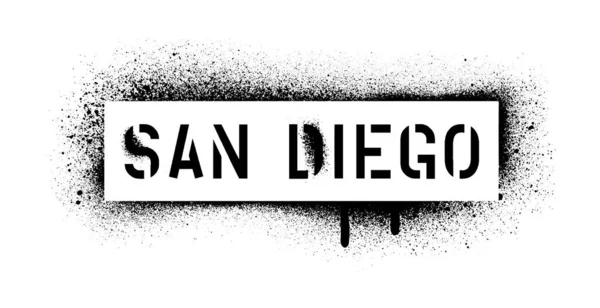 Cytat San Diego Miasto Stanie Kalifornia Zachodnie Wybrzeże Spryskaj Szablon — Wektor stockowy