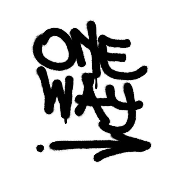 One Way Quote Arrow Sign Spray Paint Street Graffiti — Stock Vector