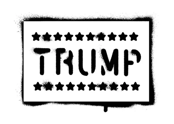 Belgrád Szerbia 2019 Július Trump Idézet Csillagok Festékszóró Graffiti Stencil — Stock Vector