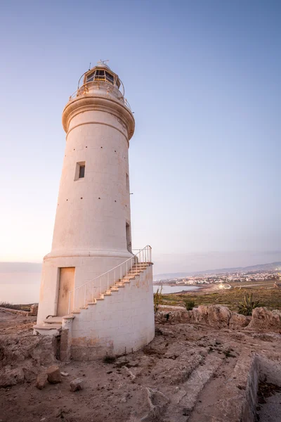 灯塔在历史性塞浦路斯帕福斯 — 图库照片