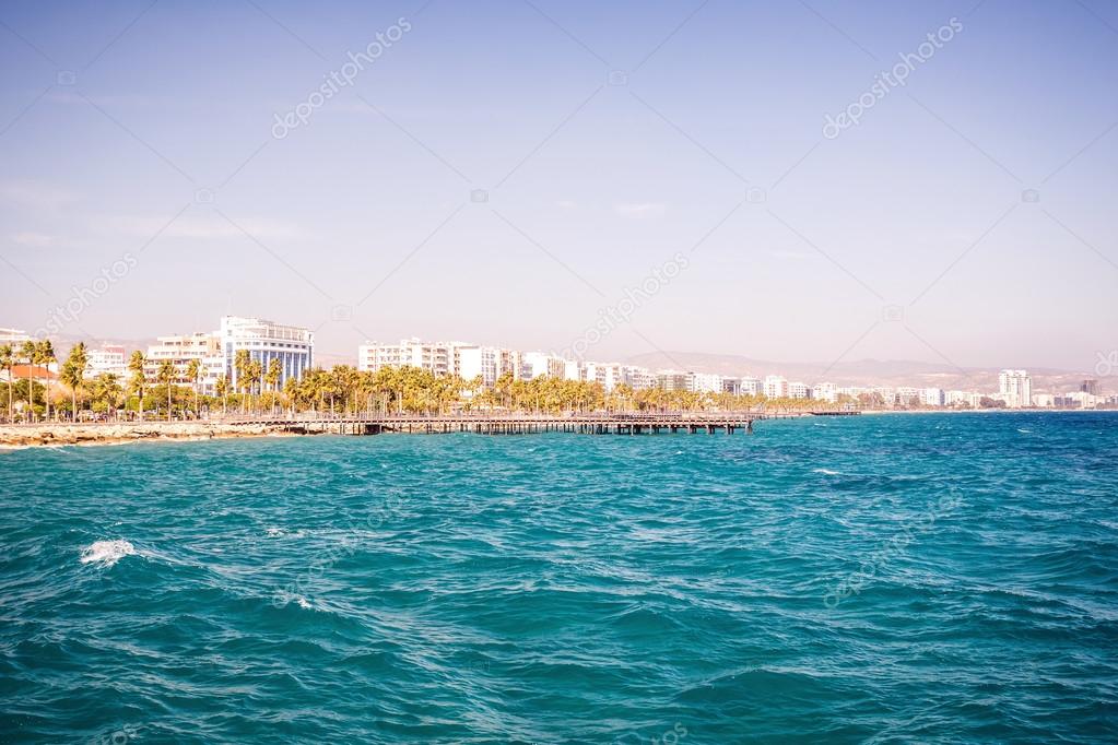 Mediterranean coast in Limassol, Cyprus