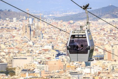 Teleferik Montjuic Hill, Barcelona, İspanya