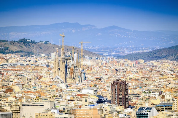 Panorama di Barcellona con Sagrada Familia, Spagna — Foto Stock