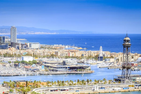 Panorama Barcelona s Port Vell v Barceloně, Španělsko — Stock fotografie