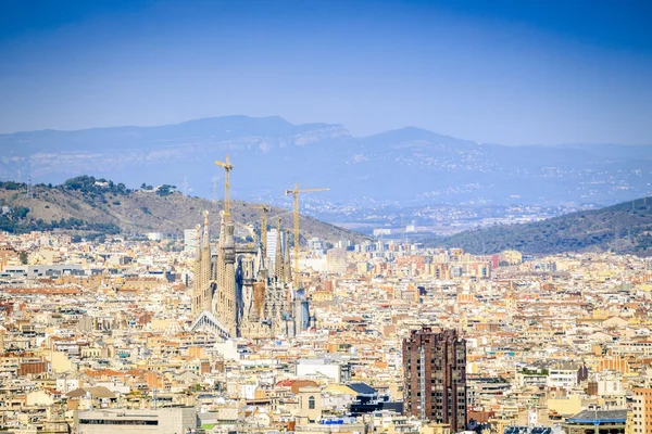 Panorama di Barcellona con Sagrada Familia, Spagna — Foto Stock