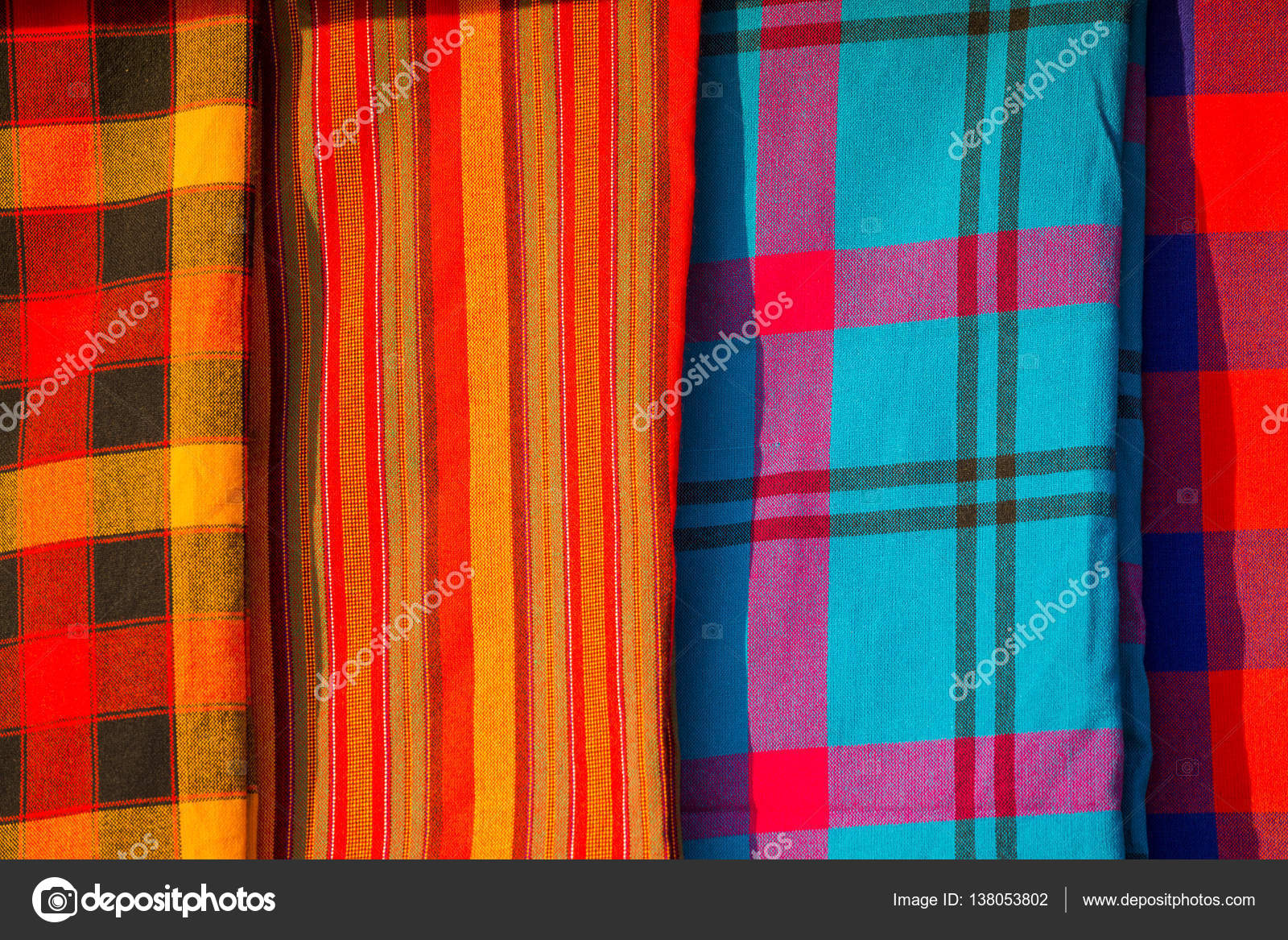 Orange Maasai People Gold-Print Fabric
