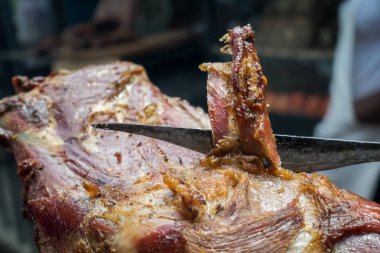 Nyama choma ızgara et - geleneksel Doğu Afrika yemeği anlamına gelir