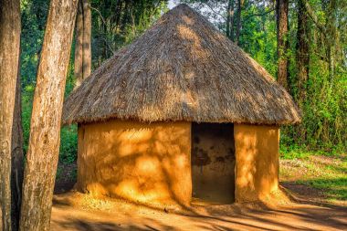 Geleneksel, aşiret kulübe Kenya insan, Nairobi, Kenya