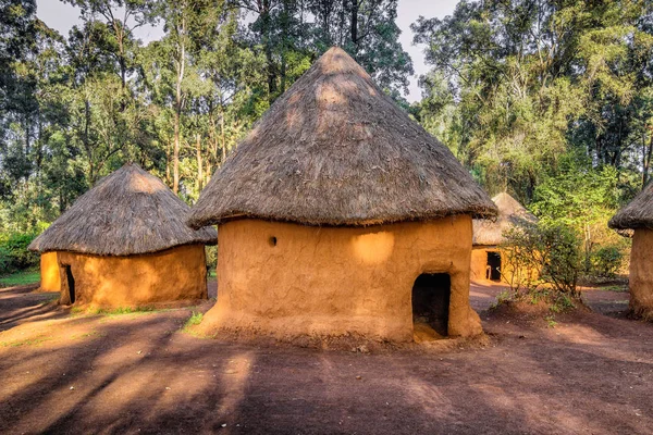 ナイロビ、ケニアのケニア人の伝統的な部族の小屋 — ストック写真