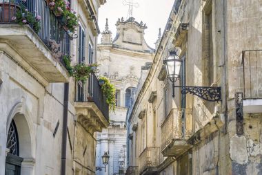 Tarihi Lecce, Puglia, Itly büyüleyici sokak