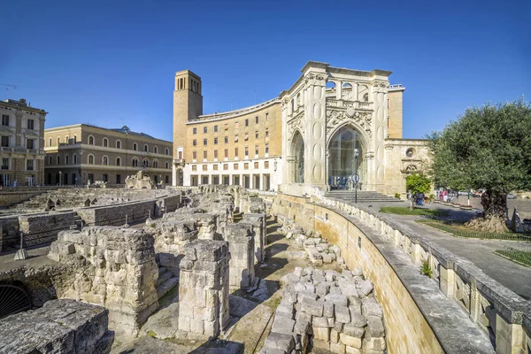 Antikes amphitheater lecce, apulien, italien — Stockfoto