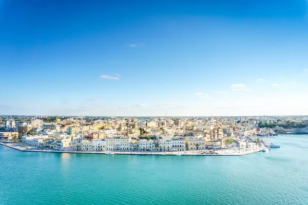 Légi panoráma Brindisi, Puglia, Olaszország — Stock Fotó