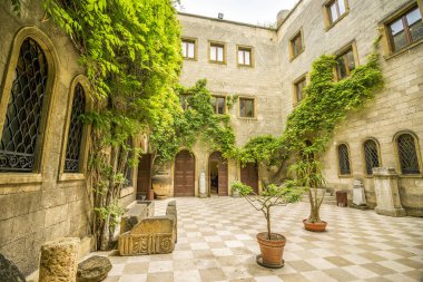 Italian green courtyard in Brindisi, Puglia, Italy clipart